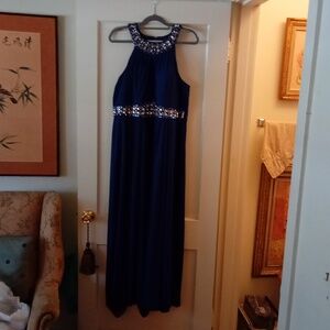 Size 16 One by Eight navy beaded evening gown
